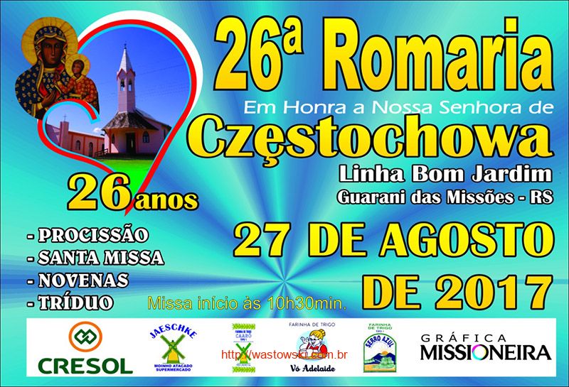 26ª Romaria Internacional à Nossa Senhora de Częstochowa - Frente